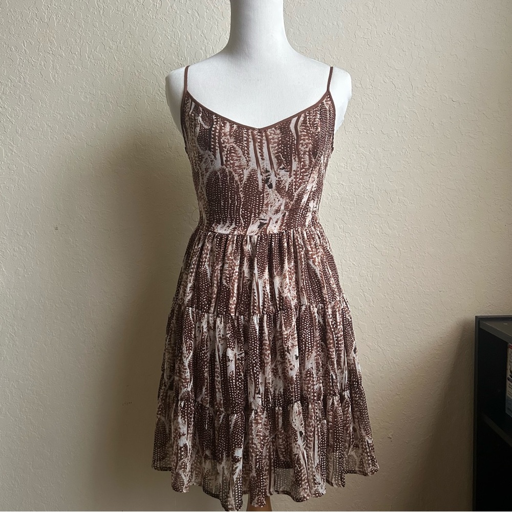 American Rag Cie 1984 - Ruffle Tiered Animal Print Sleeveless Dress